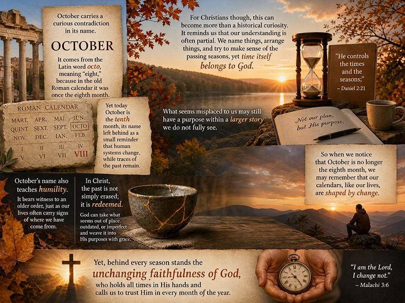 This image is a montage of images relating to the calendar and the autumn.